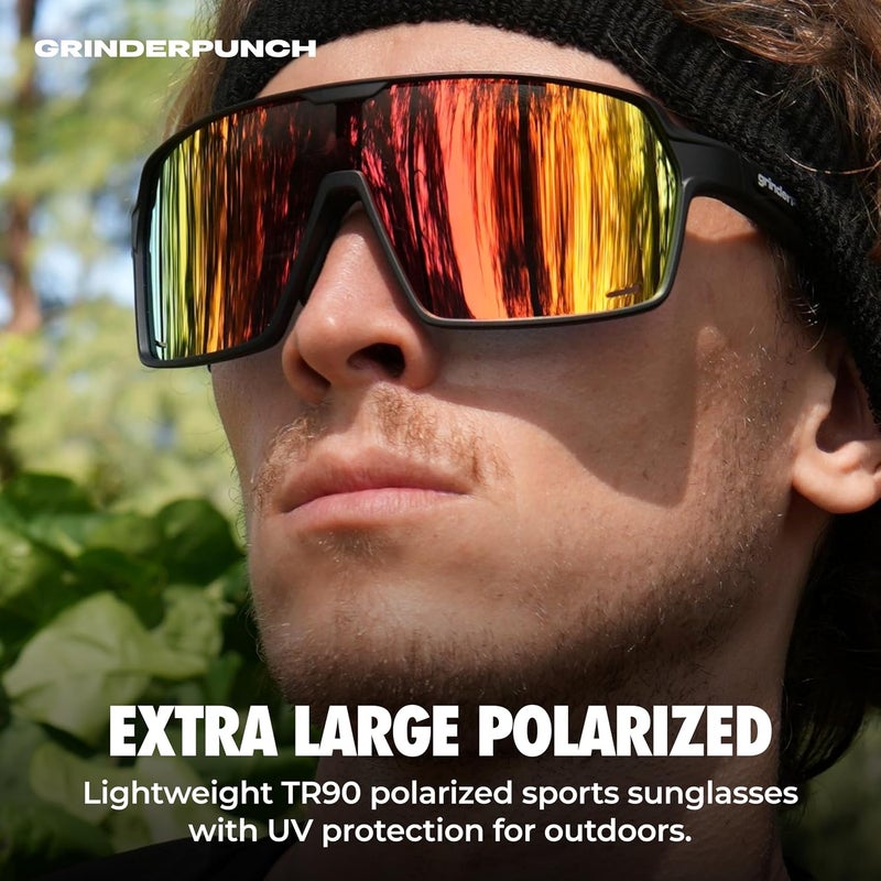 grinderPUNCH Simple practical structure XL Baseball, Pickleball, Running, Hiking & Cycling Polarized Sport Sunglasses for Men & Women with UV Protection Ready varied options - Image 2