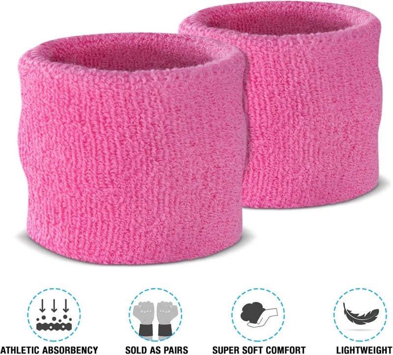 Suddora Kids Wrist Sweatbands - Athletic Cotton Terry Cloth Sports Wristbands for Kids (Pair) - Image 4