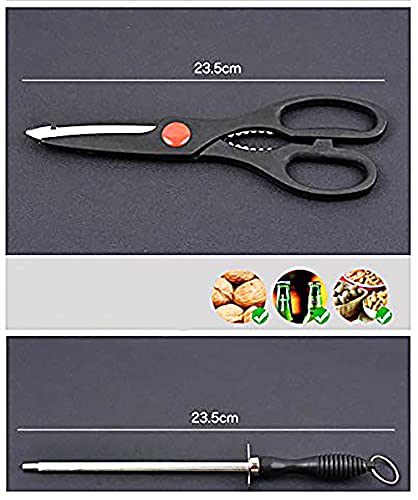 Shopper52 Premium Stainless Steel Kitchen Knife Set - 8 Pieces | Daily Kitchen Use Knife Set with Scissor, Peeler & Knife Sharper | Durable Kitchen Essentials Knives with Comfortable Handle - HKNIFE - Image 4