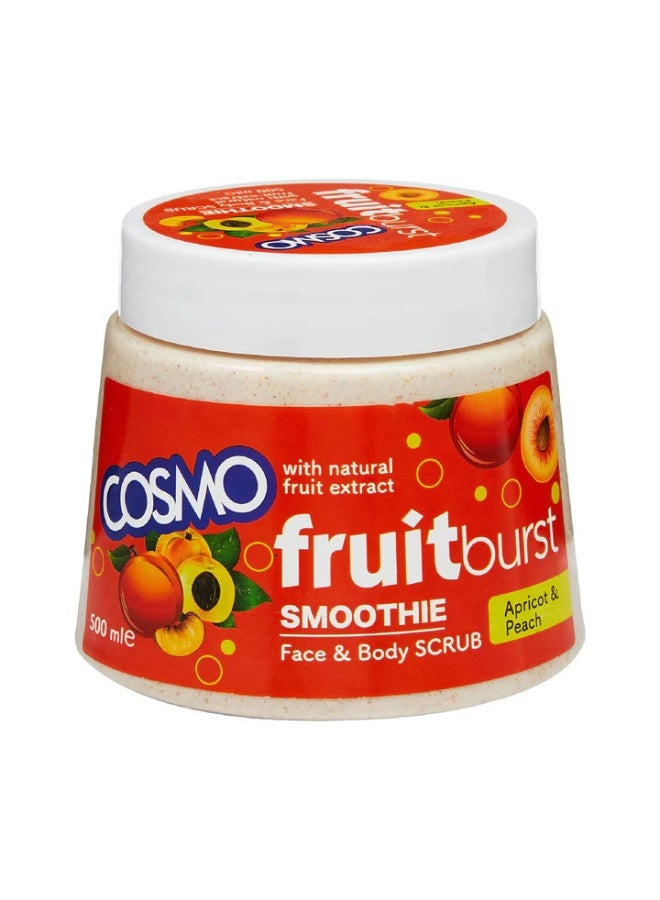 COSMO FACE & Body SCRUB fruitburst SMOOTHIE for Apricot & peach - 500ml - Image 1