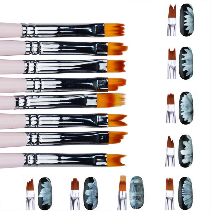 TRUEGOOD 8 Pcs Premium Nail Brush Pens with Wooden Handle â€“ UV Gel Art Gradient & Flower Design Tools for Professional Manicure, Perfect Valentineâ€™s Gift (Purple Wood) - Image 2