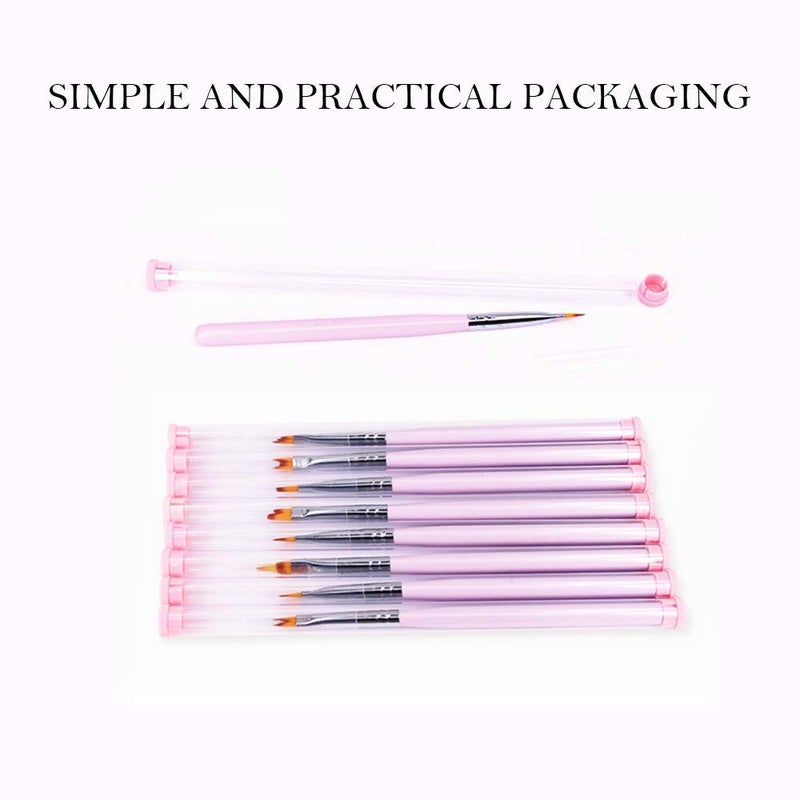 TRUEGOOD 8 Pcs Premium Nail Brush Pens with Wooden Handle â€“ UV Gel Art Gradient & Flower Design Tools for Professional Manicure, Perfect Valentineâ€™s Gift (Purple Wood) - Image 5