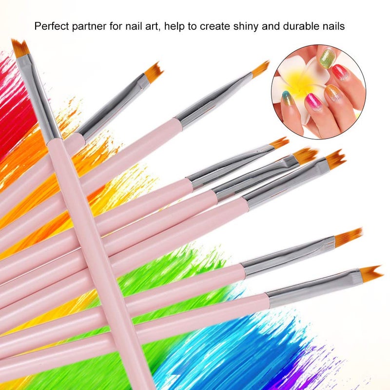 TRUEGOOD 8 Pcs Premium Nail Brush Pens with Wooden Handle â€“ UV Gel Art Gradient & Flower Design Tools for Professional Manicure, Perfect Valentineâ€™s Gift (Purple Wood) - Image 4