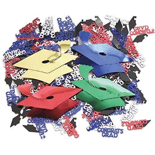 Creative Converting Graduation Caps Confetti, One Size, Multicolored - Image 1