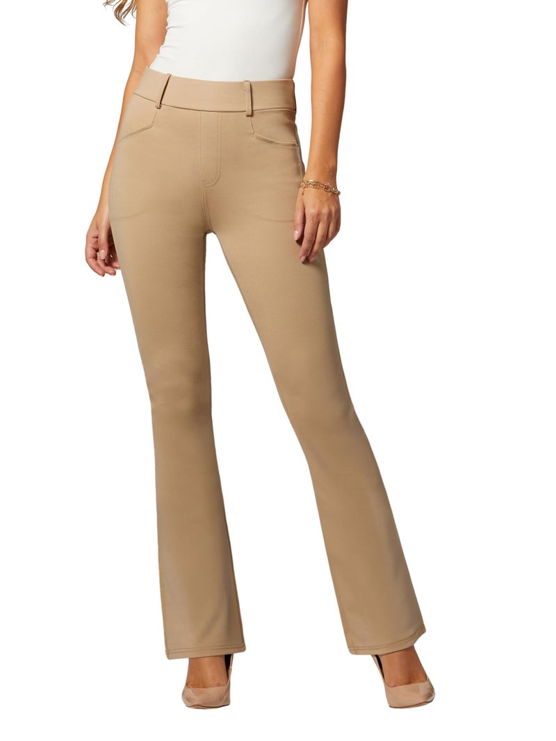 Conceited Tan Dress Pants Women Tummy Control - Wear to Work Pants Women - Womens Dress Pants - Slacks - Business Casual Office - Beige Nude - Medium - Image 1
