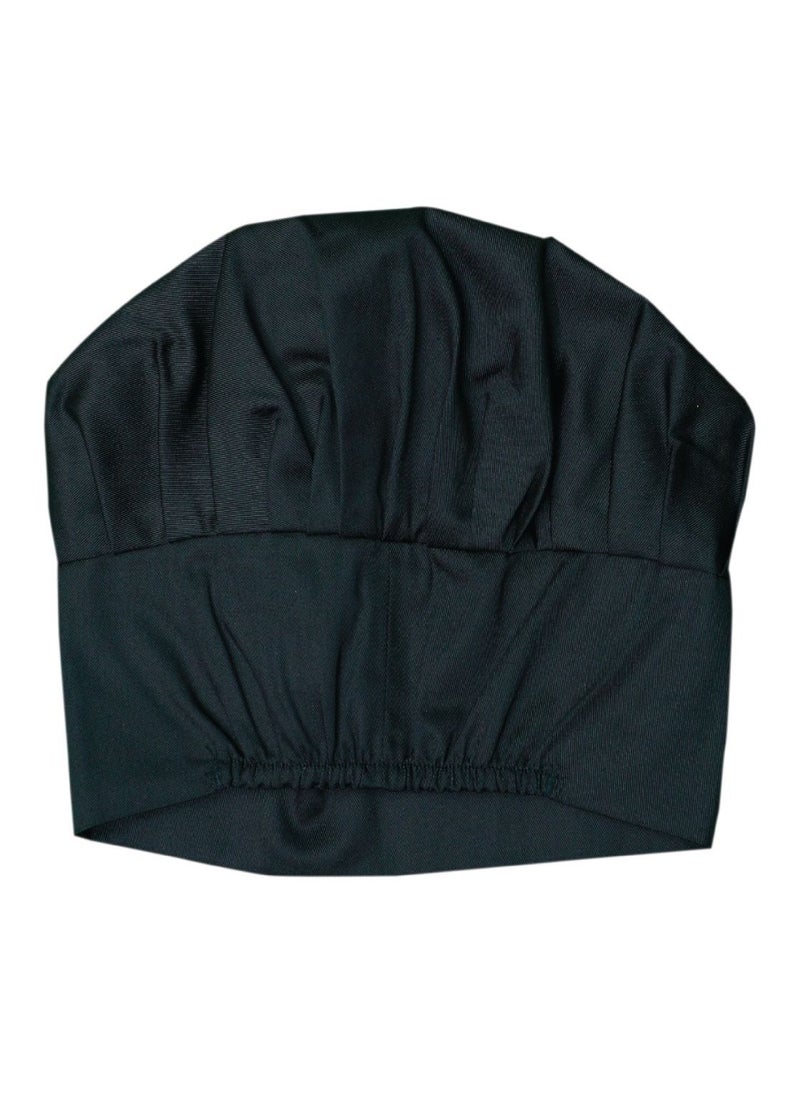 International Uniform L.L.C Chef Hat Adjustable Elastic Kitchen Chef Cap in Black Colour  - Image 2
