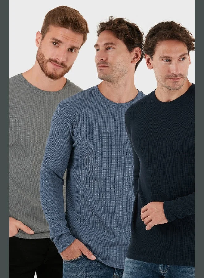 Buratti Cotton Crew Neck Slim Fit Basic 3-Pack Sweat Men's SWEAT 5905073S3