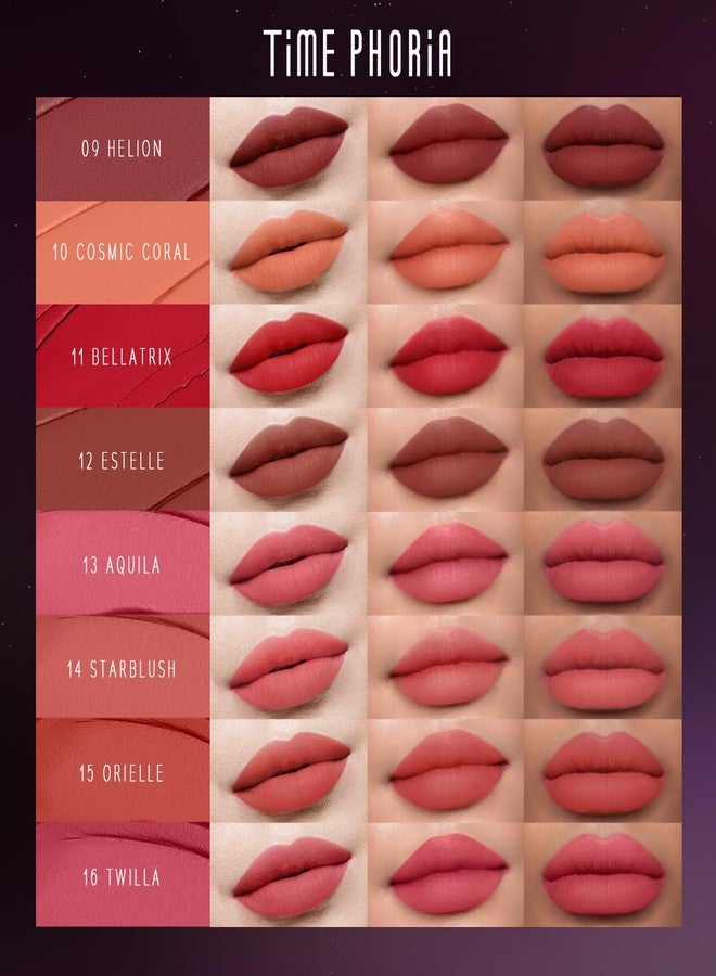TIMEPHORIA Nebula Velvet Lip Cream, Deep Berry Red Velvet Matte Finish Lip Stain Tint, Lightweight Cream Texture, Blurs Lip Lines, High Pigment Transferproof Long-Lasting Liquid Lipstick 09 Helion - Image 4