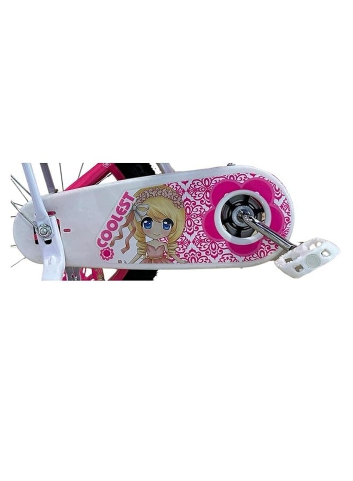 Girls bike Children Bicycle For Ages 5-9 Years With Training Wheels basket Bell 18 Inches, Pink - Image 3