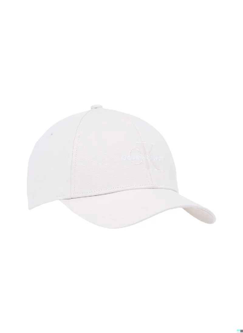 Calvin Klein Jeans Men's Monogram Logo Embroidered Cap - Cotton, White