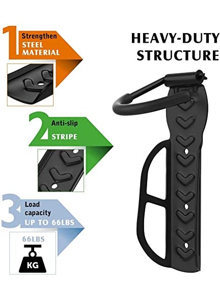 ZIGLY ZIGLY Wall Mounted Alloy Steel Bicycle Display Hanger Hook Black  - Image 5