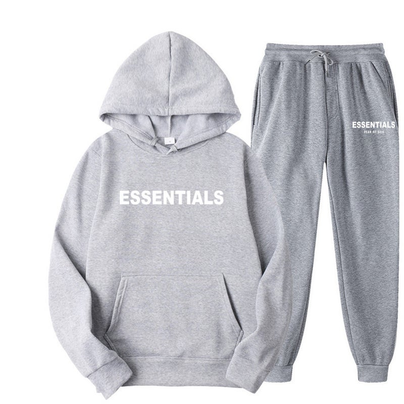 Men's Fleece-Lined Hooded Tracksuit Set Long Sleeve Casual Winter Sweatsuit