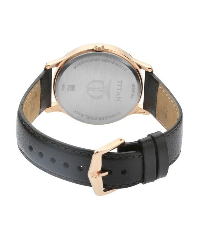 Titan Quartz Analog with Date Silver Dial Leather Strap watch for Men 1825wl01 - Image 5