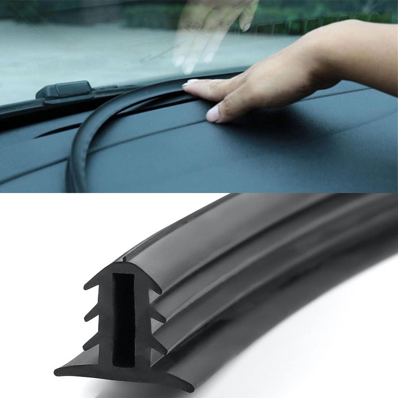 UGSHY Pack of 1 Car Dashboard Seal Strip, 6.56Ft Rubber Seal Protector Guard Strip, Universal Slit Windshield Trim, for Trucks, Boats, RVs (Black) - Image 1
