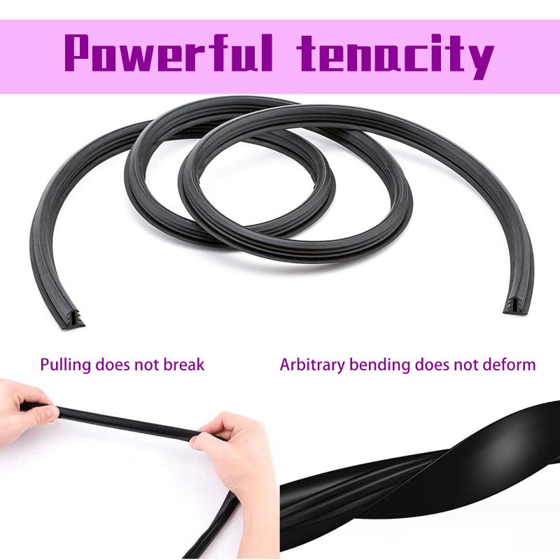 UGSHY Pack of 1 Car Dashboard Seal Strip, 6.56Ft Rubber Seal Protector Guard Strip, Universal Slit Windshield Trim, for Trucks, Boats, RVs (Black) - Image 4