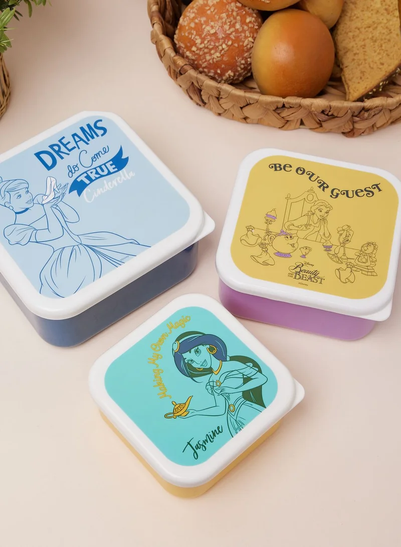 Half Moon Bay Snack Boxes Set Of 3 - Disney Princess (Colour Pop)