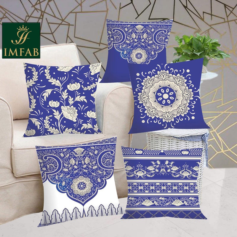 IM FAB Canvas Cotton Digital Printed Cushion Covers - 16X16 inches (Set of 5 pcs) - Image 5