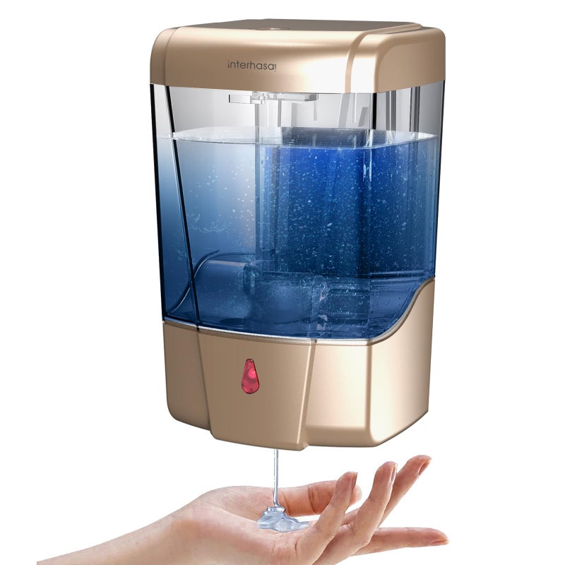interhasa! interhasa Automatic Soap Dispenser Wall Mount 20oz Refillable Liquid Hand Sanitizer Dispenser Commercial Soap Dispenser for Bathroom Support Liquid Gel