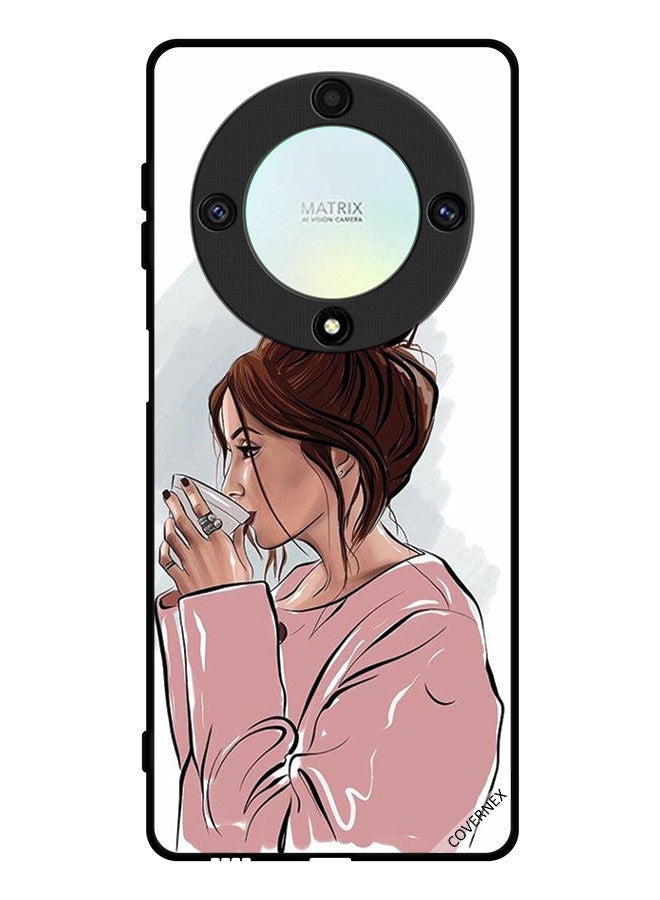 Covernex غطاء واقي لهاتف Honor X9a فن فتاة تشرب الشاي - Image 1
