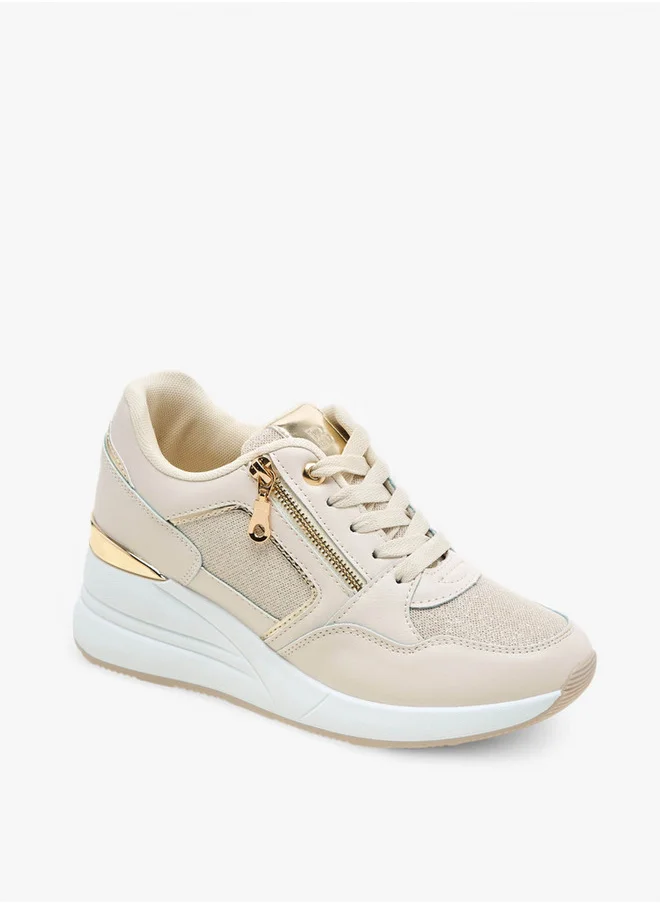 Flora Bella By Shoexpress Panelled Lace-Up Sneakers