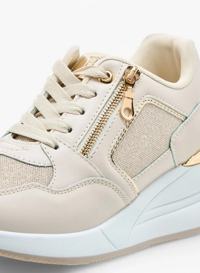 Flora Bella By Shoexpress Panelled Lace-Up Sneakers