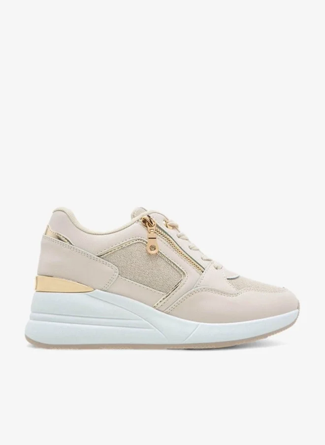 Panelled Lace-Up Sneakers