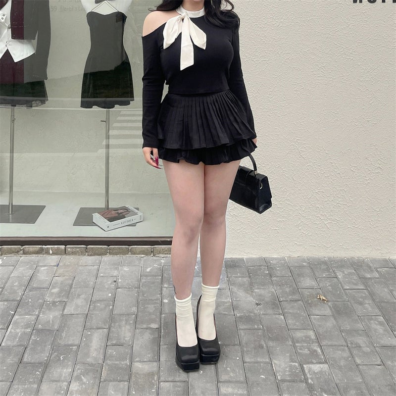 Plus Size Pure Lust Style Petite Cake Skirt For Women 2025 Summer Fat Mm High Waist Tutu Skirt Pleated Short Skirt Pants - Image 5
