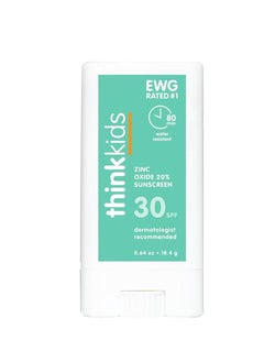 Thinksport Thinksport Kids SPF 30 Mineral Sunscreen Stick, 0.64 Oz, Safe, Natural, Water Resistant Reef Safe Sunscreen for Children, Broad Spectrum UVA/UVB Sun Screen, Travel Stick for Sun Protection  - Image 1