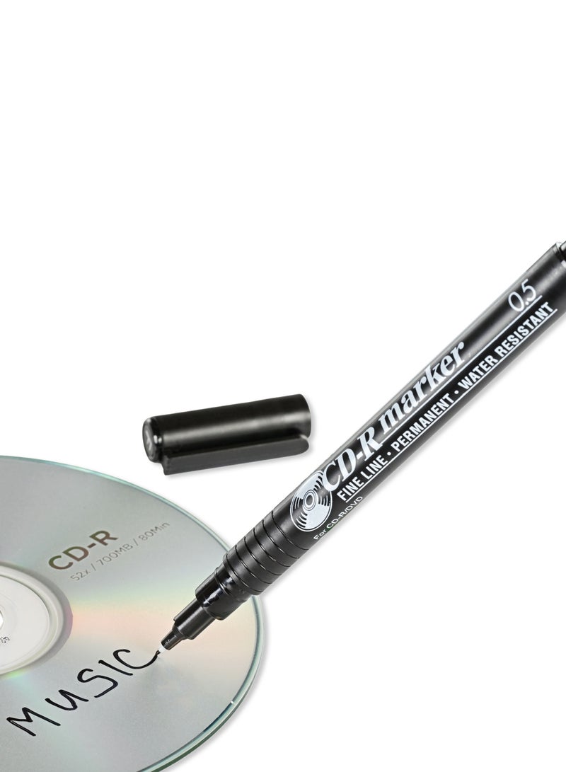 Artline 883 CD-R/DVD Marker in Blister Pack, Fine Line 0.5mm, Color:Black - ARMK883BK-BP - Image 4