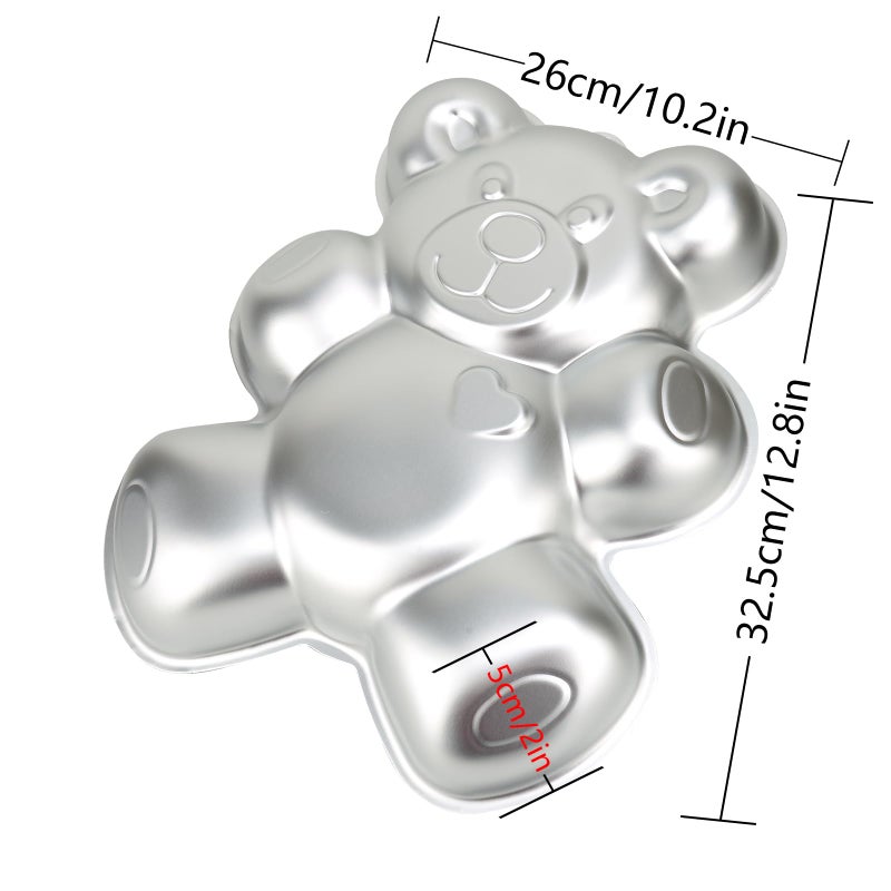 Cayanmydery Bear Shape Cake Pan, Kids 3D Birthday Cake Pan, Aluminum Alloy Cake Molds Nonstick Baking Tools - Image 2
