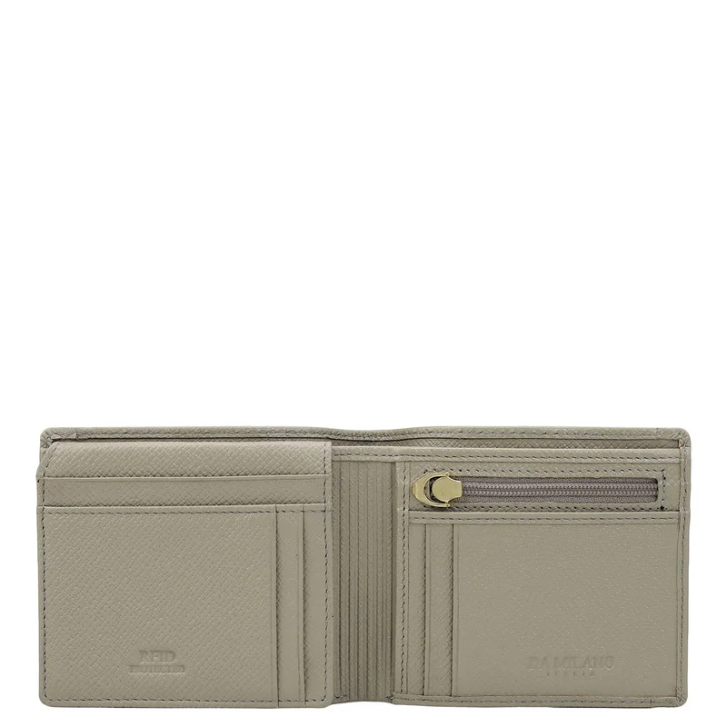 Da Milano Stone Grey Stone Grey Bifold Leather Mens Wallet for Men | Best Price UAE