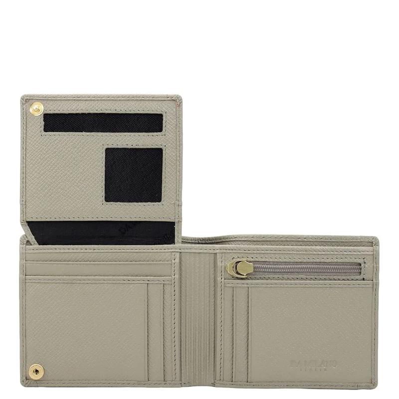 Da Milano Stone Grey Stone Grey Bifold Leather Mens Wallet for Men | Best Price UAE