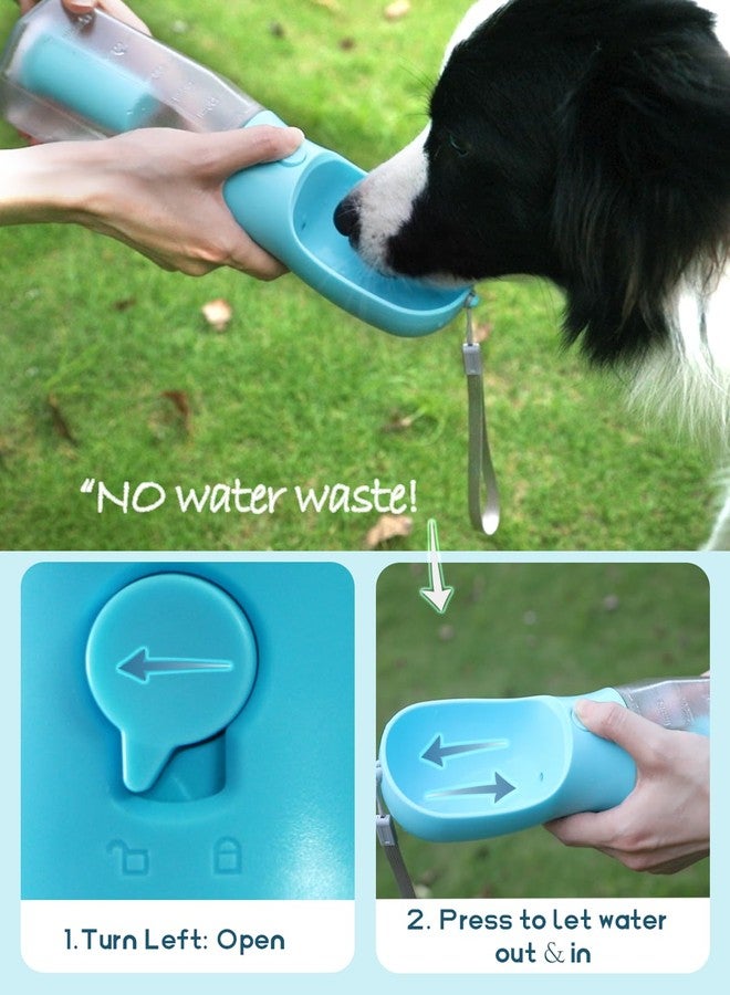 MoonyMars Portable Dog Water Bottle, 3-in-1 Dog Travel Water Bowl with Food Container & Poop Bag Holder, Pet Water Dispenser Summer Outdoor Walking Hiking Accessories for Small Dog - Blue, 10oz - Image 3