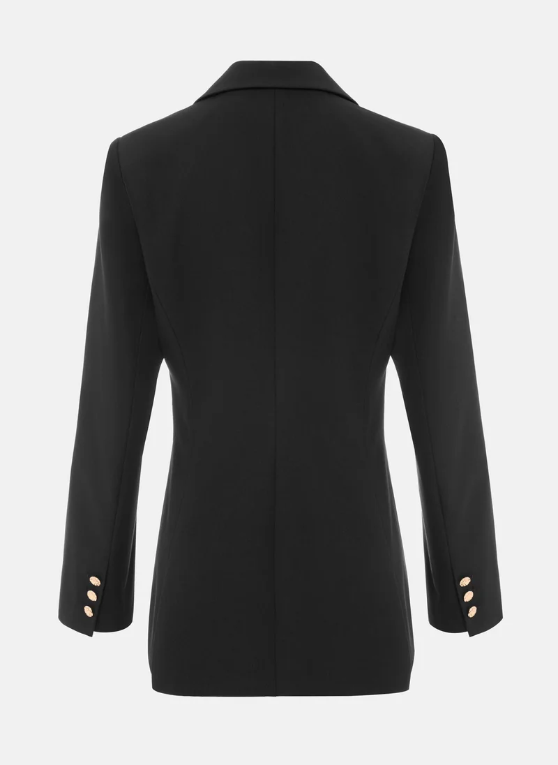 Lichi Fitted jacket with a brooch and contrasting buttons