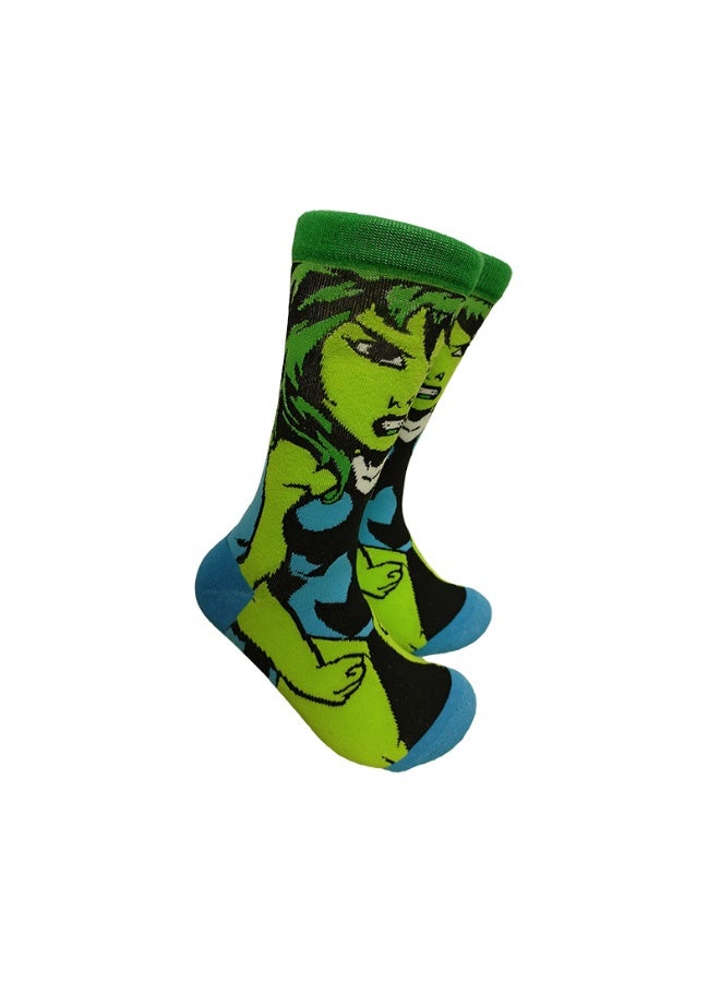Multicolour Novelty Anime Crew Socks, Street Fashion Trendy Cotton Blend Socks, Casual Fashion Socks for Men & Women(5P)). - Image 2