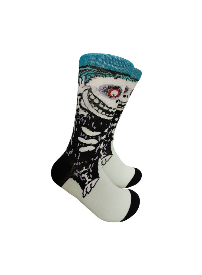 Multicolour Novelty Anime Crew Socks, Street Fashion Trendy Cotton Blend Socks, Casual Fashion Socks for Men & Women(5P)). - Image 5