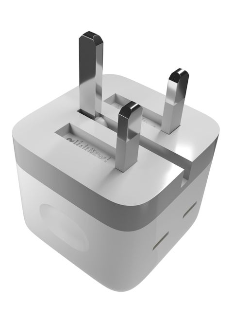35W PD Fast Charger with GaN Chip, Double Port USB Type C Foldable Power Adapter For iPhone 15/15 Plus/15 Pro/15 Pro Max, Samsung, OnePlus, Huawei – White