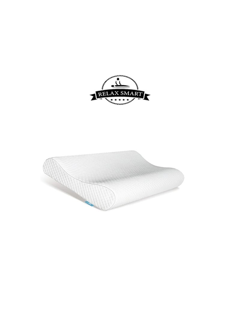 ريلاكس سمارت وسادة طبية أرثوبيدية من الميموري فوم مع جل مبرد – وسادة مريحة لتقويم الرقبة والكتفين، تصميم مريح لتخفيف الآلام وتحسين جودة النوم - Image 1