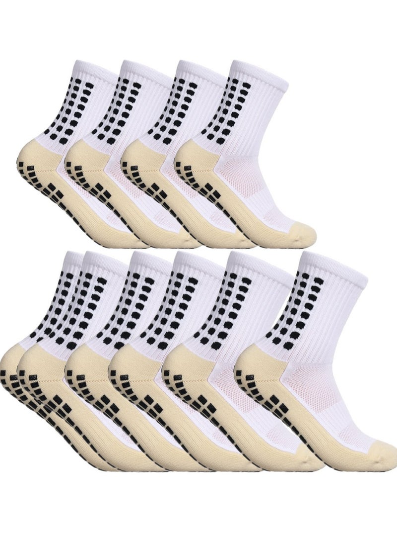 5 Pairs of Grip Socks, Tight Fitting Grip Socks Football Socks Wear-Resistant Football Non-Slip Football Men for Training - Image 1