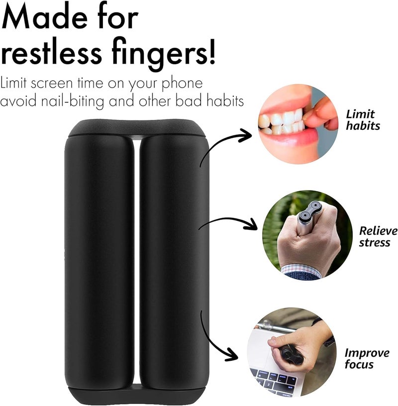 ONO Roller - Handheld Fidget Toy for Adults | Help Relieve Stress, Anxiety, Tension | Promotes Focus, Clarity | Compact, Portable Design (Black, Full Size - ABS Plastic) - Image 2