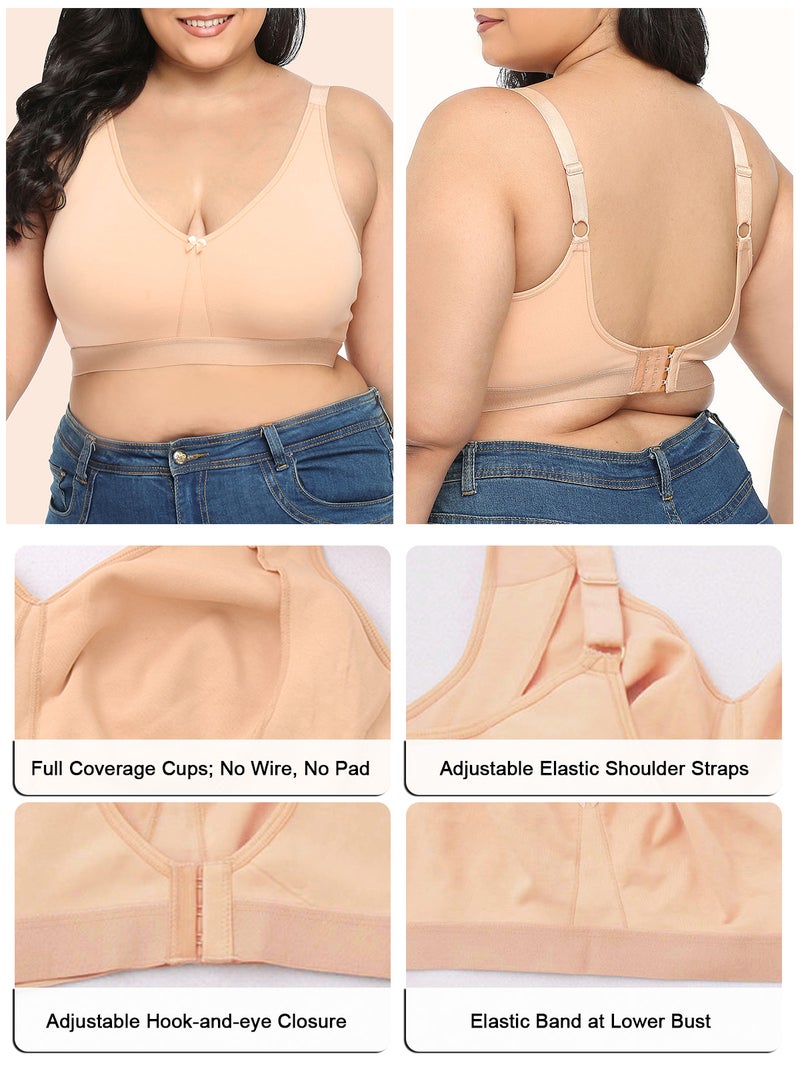 Women Plus Size Bra Full Coverage Wirefree Comfort Bralettes - Image 3