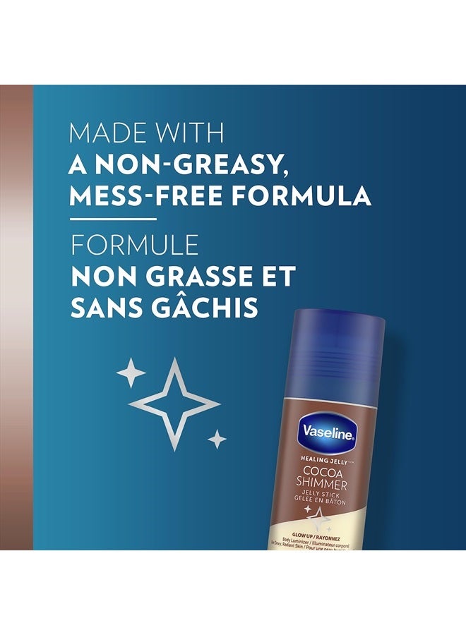 Vaseline Lotion Bundle, Cocoa Shimmer Jelly Stick Highlighter & Luminizer + All Over Body Balm Stick, Vaseline Cocoa Butter, Body Balm Skin Care Set, Petroleum Jelly for Dry Skin (4 Piece Set) - Image 4