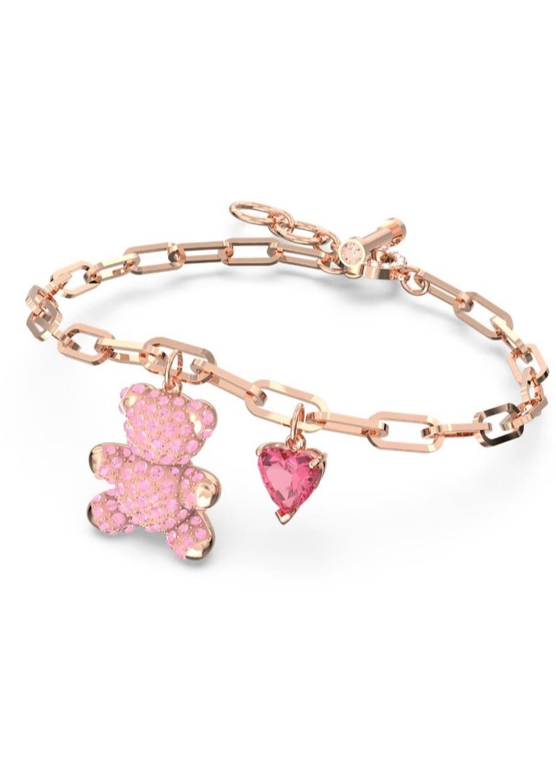 Generic - Teddy Pink Bear Bracelet Rose Gold Tone Plated - Image 1