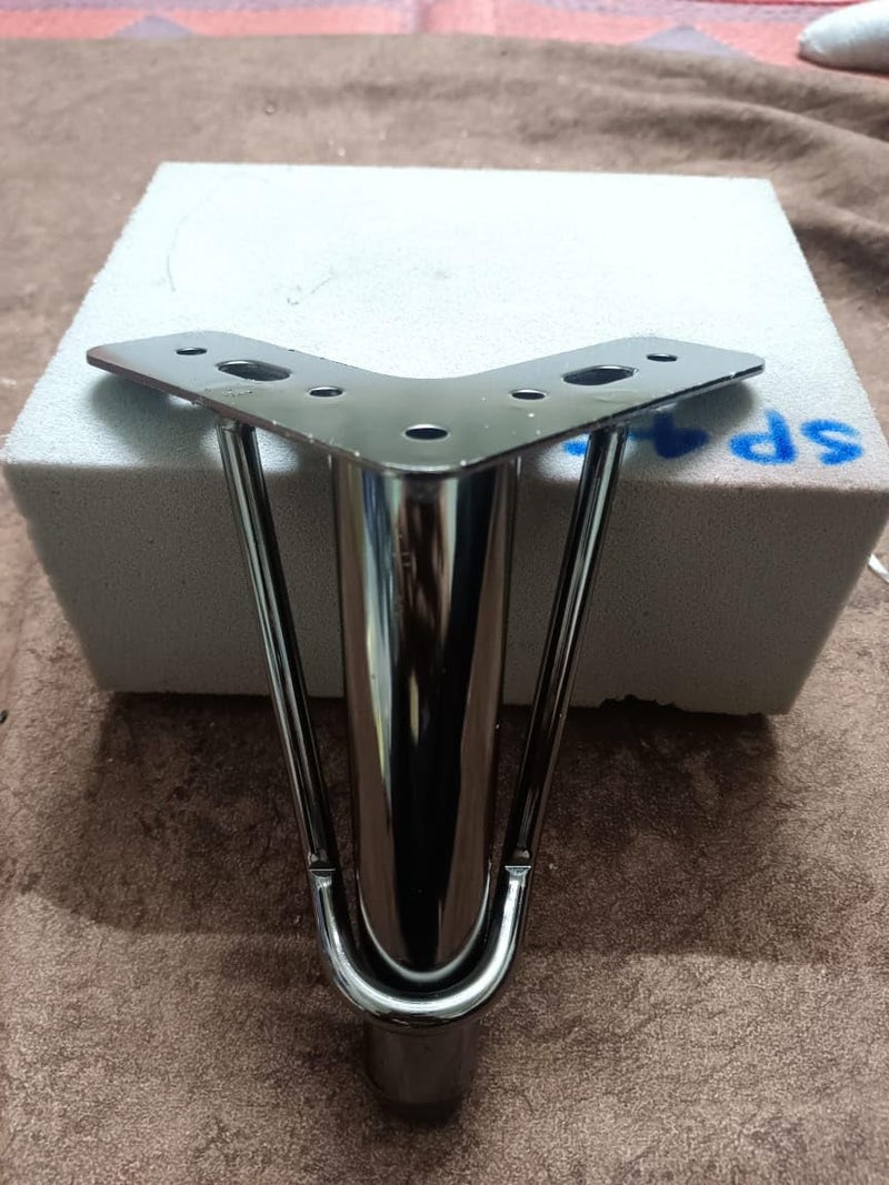 Krishna Sales Agency FASINATION 4PC Metal Furniture Legs Latest Style Coffee Table Sofa Feet Kitchen Table Legs Bathroom Cabinet Cupboard Feet DIY Furniture Hardware 6 InchSilver 