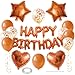 WEIKA 27 Pcs Orange Birthday Decorations 3D Letters Orange Happy Birthday Balloon Banner Pentagram Heart Foil Balloons Confetti Balloons Kit For Boys Girls Party Supplies - Image 2