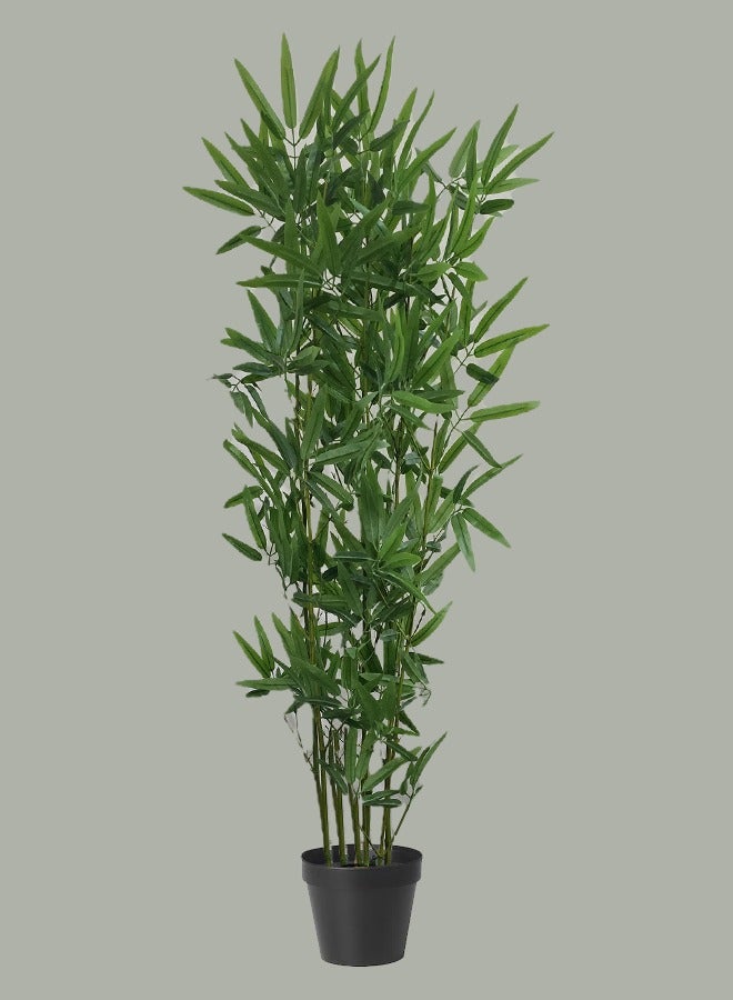 سويس كانتون نبات البامبو الاصطناعي في وعاء - ارتفاع 120 سم مع 6 جذوع قوية، خضرة حيوية عالية الجودة، مثالي لتزيين المنزل والمكتب، خالي من الصيانة، أحضر الطبيعة إلى الداخل - Image 1