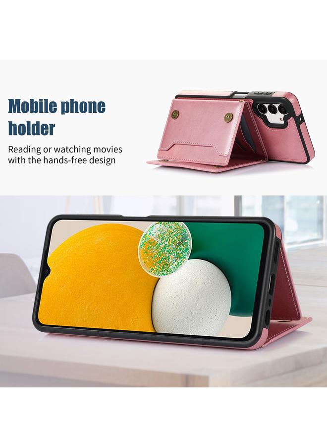 اس-توب جراب لهاتف Samsung Galaxy A13 4G/A13 5G جراب هاتف جلدي ثلاثي الطي بتقنية RFID مع حبل - Image 3