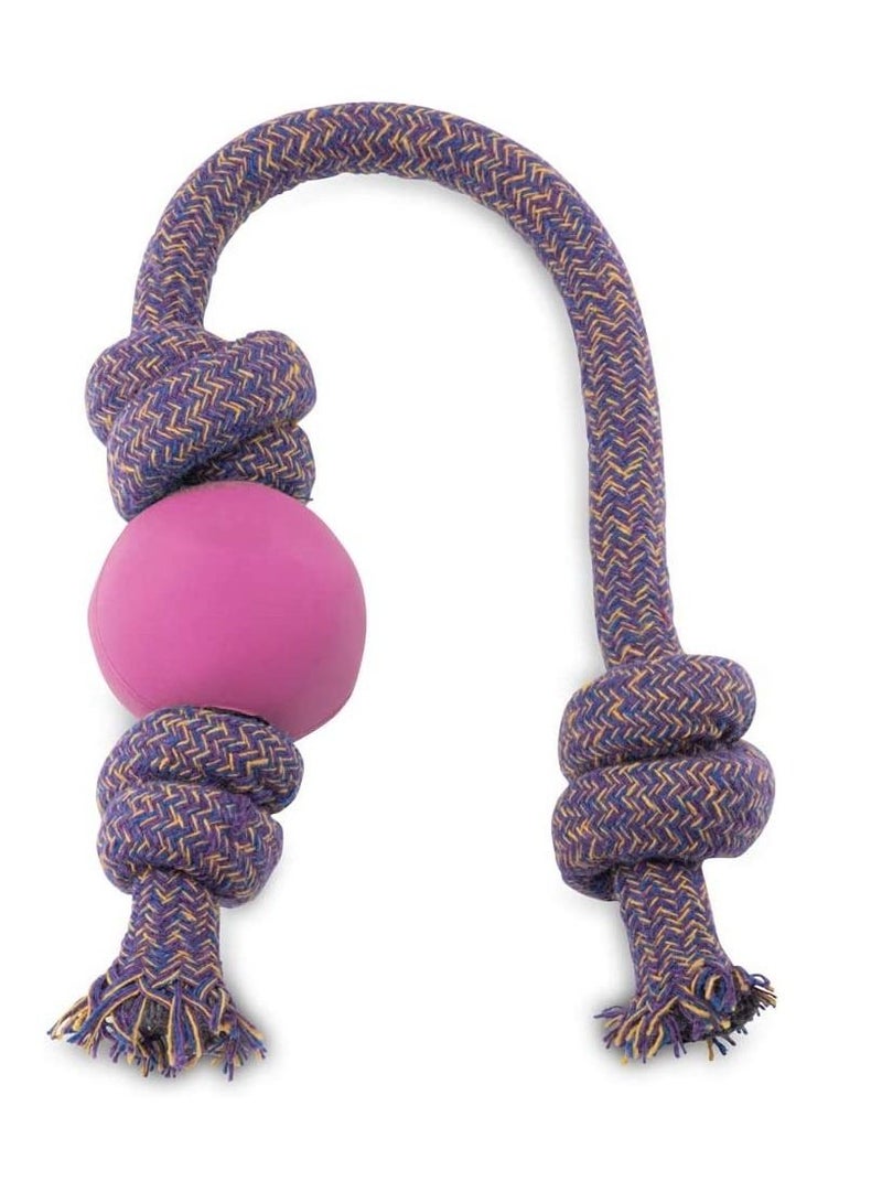 Beco Rubber Ball on Rope Dog Toy Multicolor - Image 1
