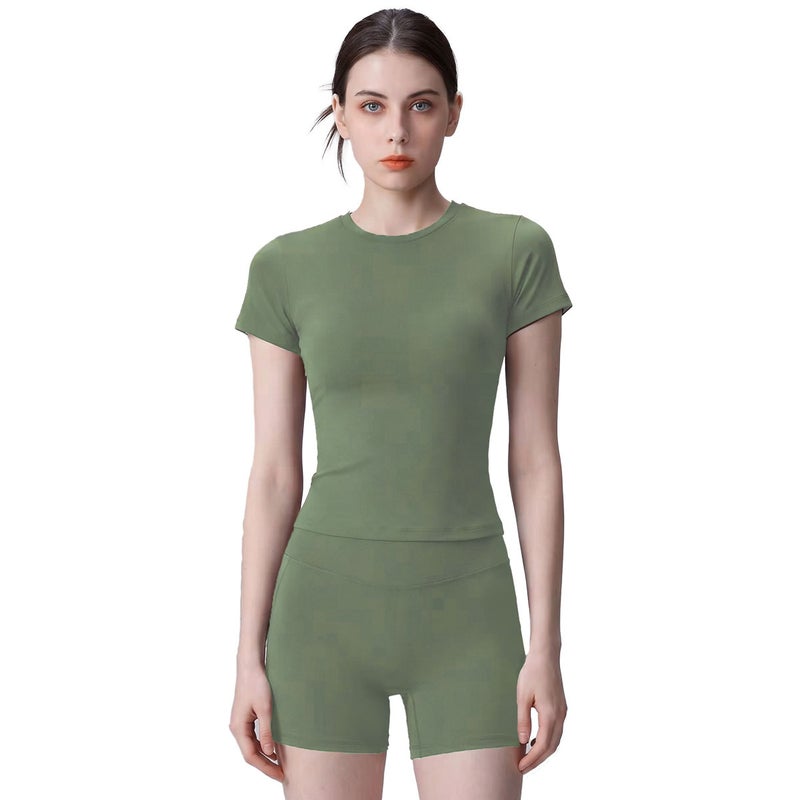 Women's Breathable Quick-Dry Yoga T-Shirt, Short Sleeve, Slim Fit, High Stretch - Image 1