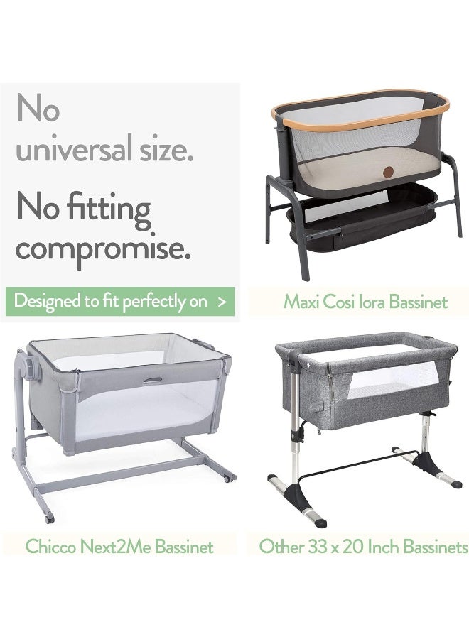 Joey + Joan Joey + Joan Bedside Sleeper Bassinet Fitted Sheets 33x20 for Maxi COSI Iora, Koola Baby, Baby Joy, Angelbliss, Kidsclub Bedside Bassinet – 100% Jersey Cotton – Mustard Yellow Burnt Orange – 2 Pack - Image 2